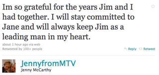Illustration for article titled Jim Carrey & Jenny McCarthy Throw In The Towel Via Twitter